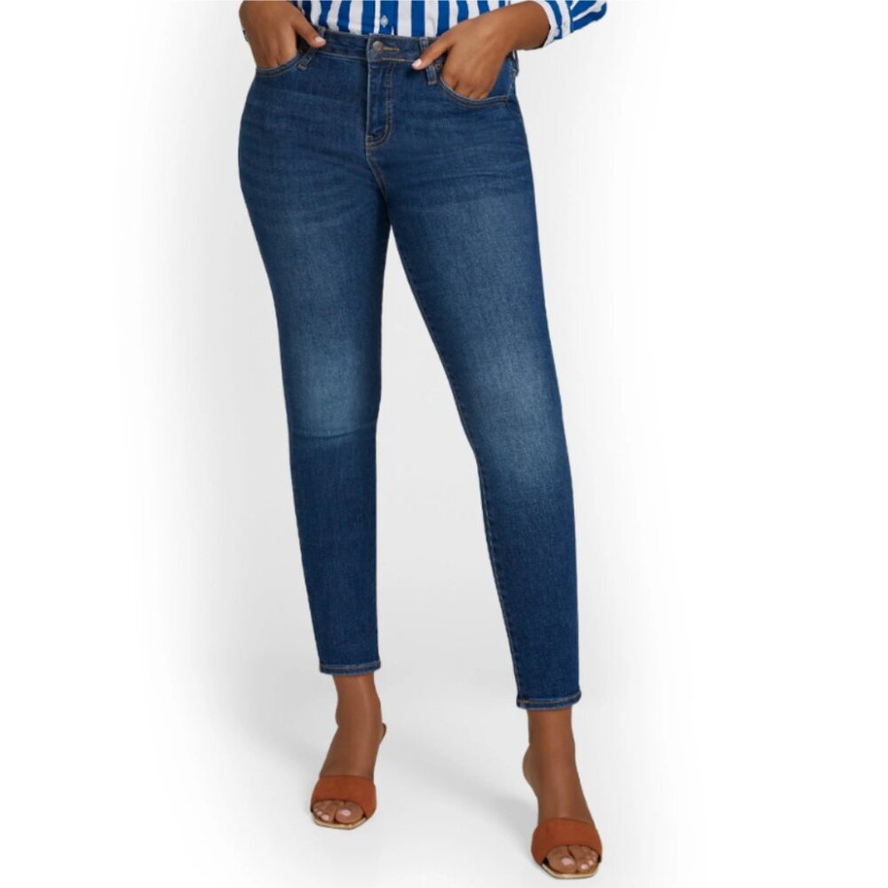 New York & Co. Soho Ankle Skinny Leggings Jeans Medium Wash Blue Women's Size 4